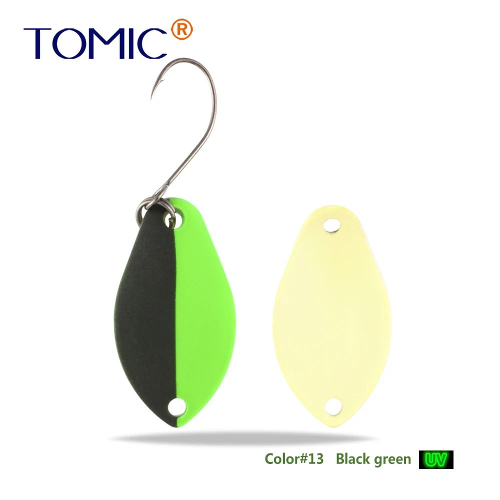 black green Томик 2 г микро рыболовные приманки латунные форели ложки металлические приманки воблер форель зона pesca Спиннер приманка - Цвет: black green