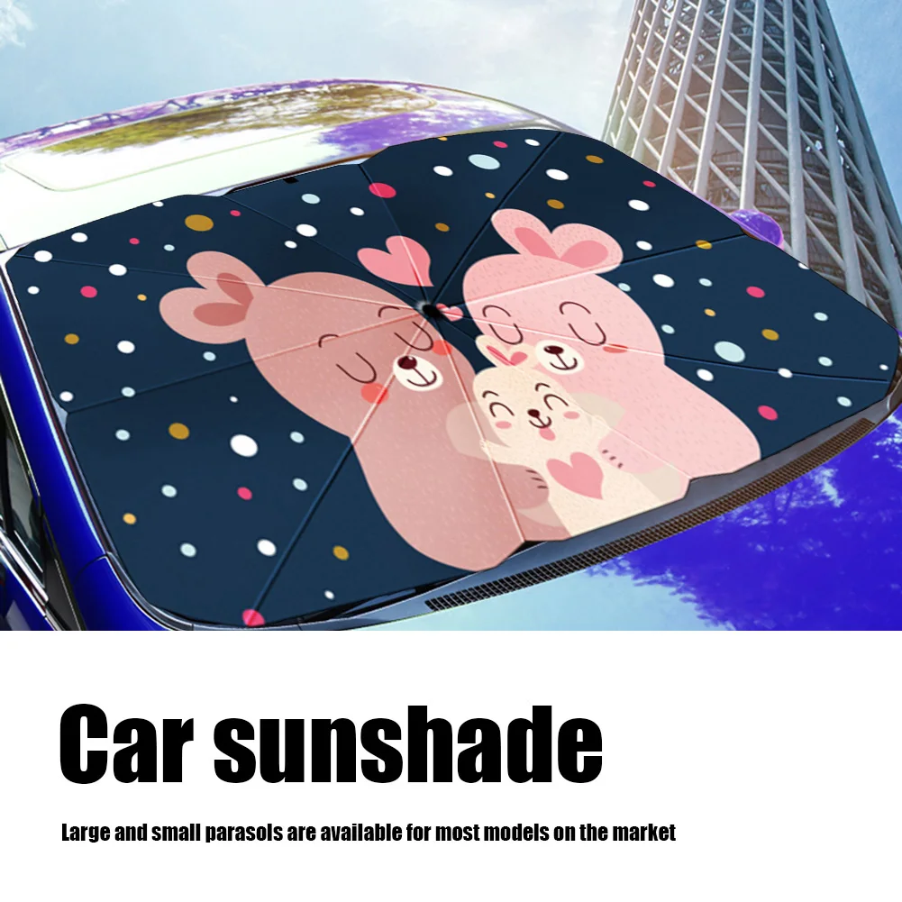 

Черная лента + цифровая печать милый мультфильм S/L 125*65 см/145X79 см автомобильный солнцезащитный козырек оконная крышка экран Зонт теплоизоляц...