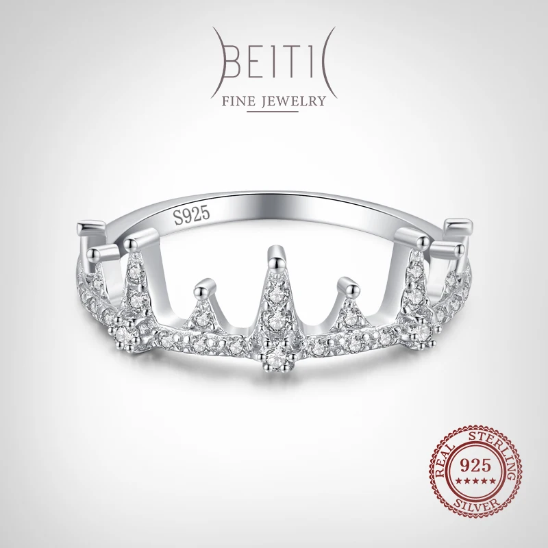 

Женское кольцо с короной, из серебра 925 пробы