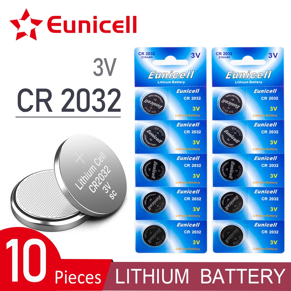 

Eunicell 10pcs 2021 New 210mAh CR2032 CR 2032 Cell Coin Button Batteries KCR2032 5004LC ECR2032 3V Lithium Battery For Watch Toy