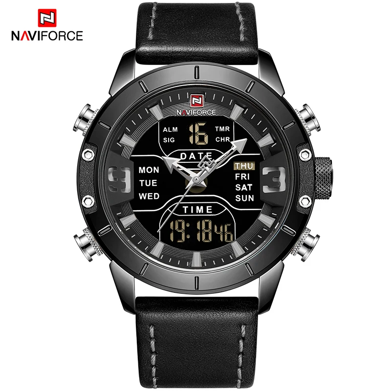 Часы NAVIFORCE Мужские кварцевые водонепроницаемые спортивные цифровые | Наручные
