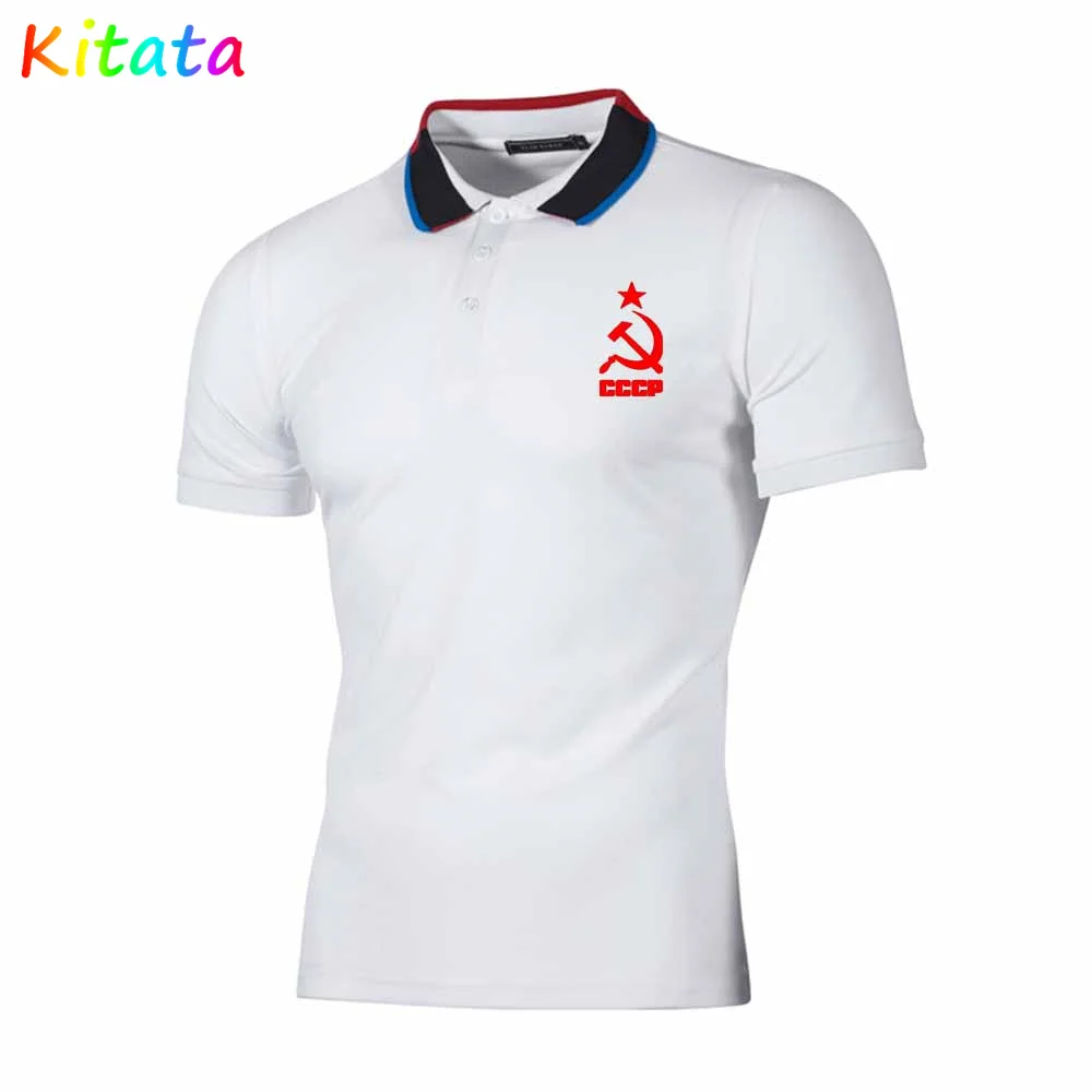 

Mens 2021New CCCP casual Short-Sleeved Summer stretch Short-Sleeved Formal Wear High-End Lapel men's T-Shirt Light Breathable+5