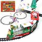 2022 Рождественский Электрический Железнодорожный автомобиль, игрушечный поезд, мини-Санта-Клаус, железнодорожный автомобиль, строительный блок светильник лая музыкальная модель, игрушки, новогодние подарки