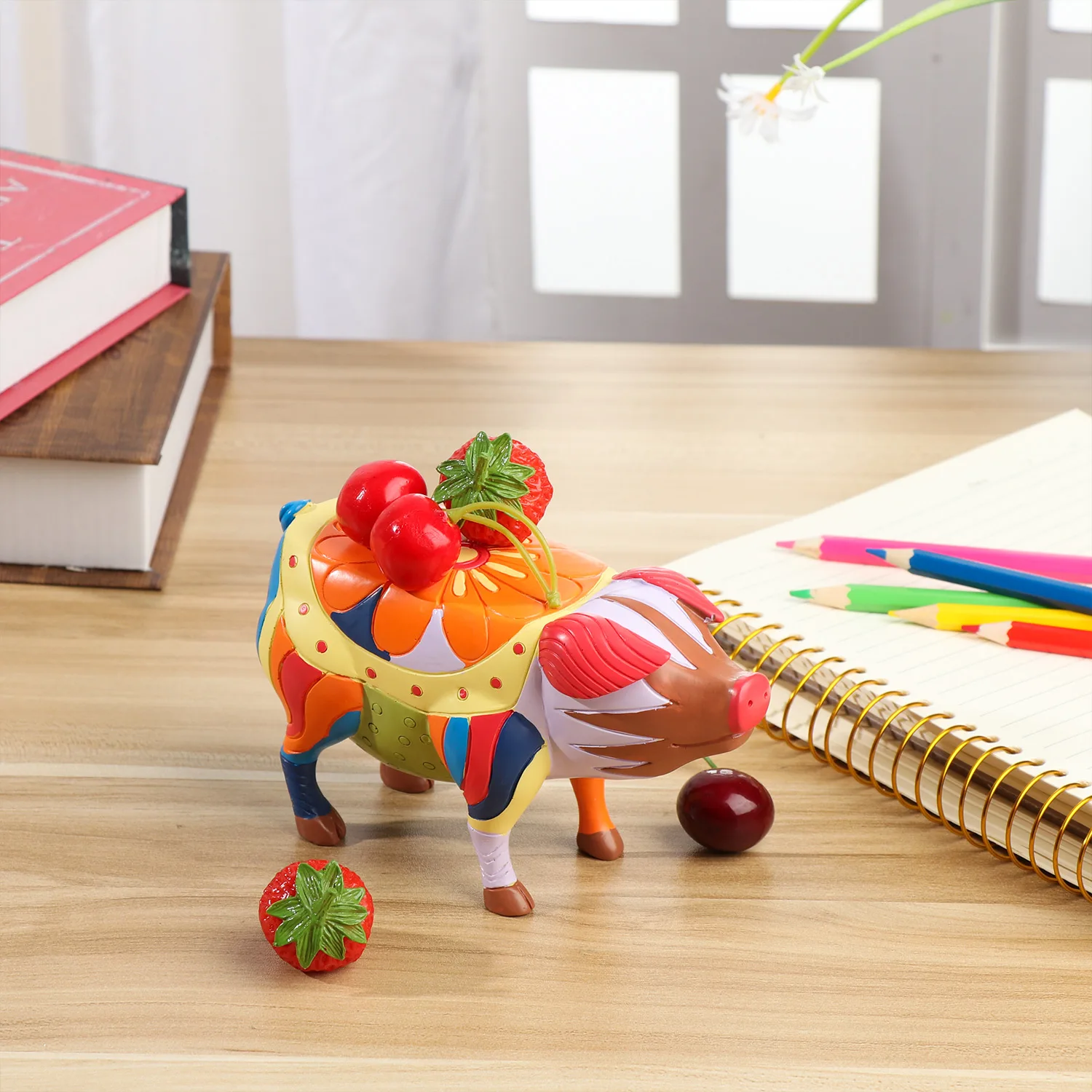 Красочные животные патио полимерный стол поросенок боковой фольклорное