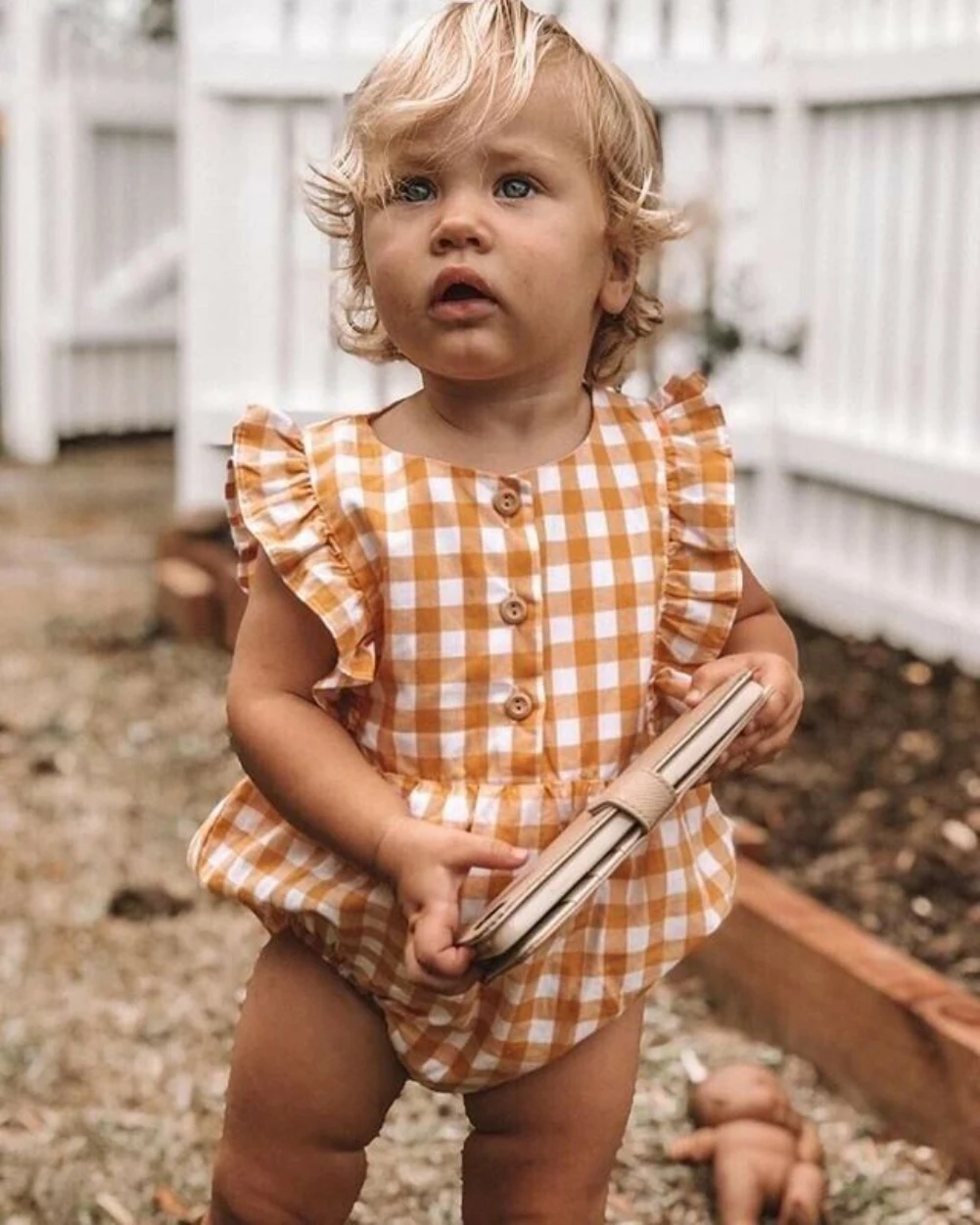

0-24M Newborn Infant Baby Girl Ruffle Plaid Romper Sleeveless Jumpsuit One Piece Outfits Sunsuit Toddler Girl Summer Clothes