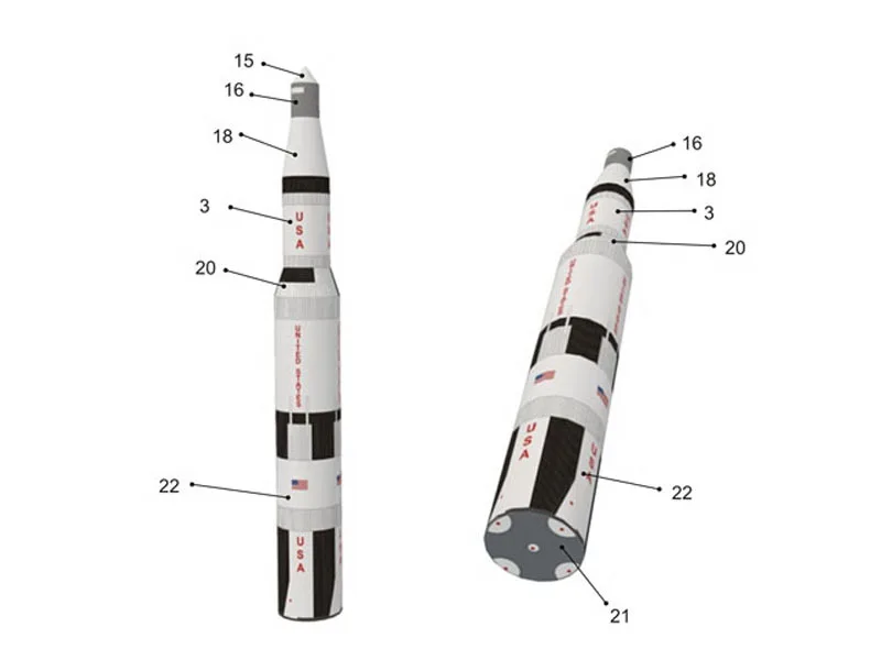 3D карточка для запуска автомобиля Saturn 5 1:300 набор сборки строительные игрушки