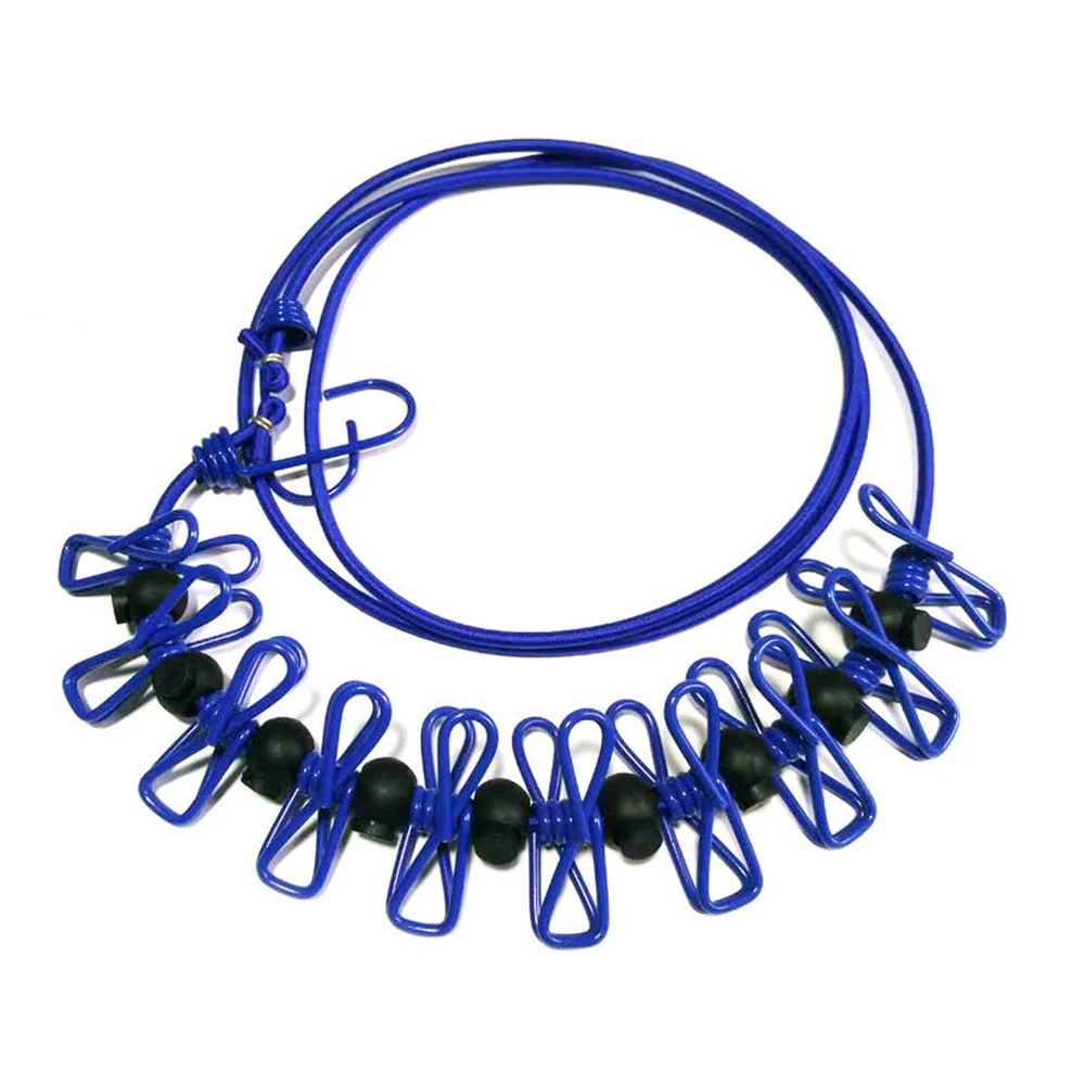 Портативная выдвижная вешалка для белья с 12 прищепками сушилка одежды дома и