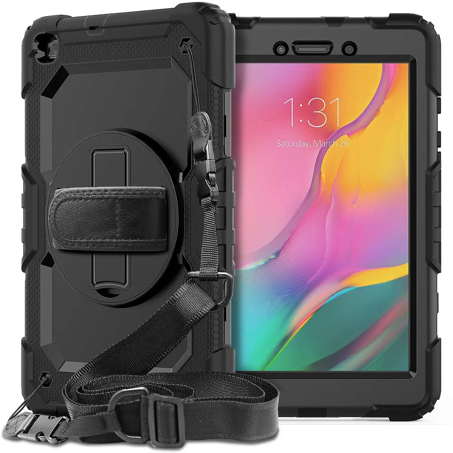 

Чехол для Samsung Galaxy Tab A 8,0 2019 с защитой экрана | Чехол для Tab A 8,0 дюйма T290 | Жесткий прочный противоударный защитный чехол