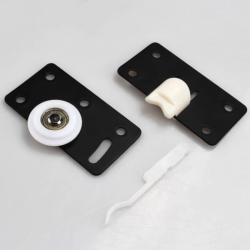 1 комплект черный шкаф раздвижные стальные двери колеса бесшумный шкив нейлон