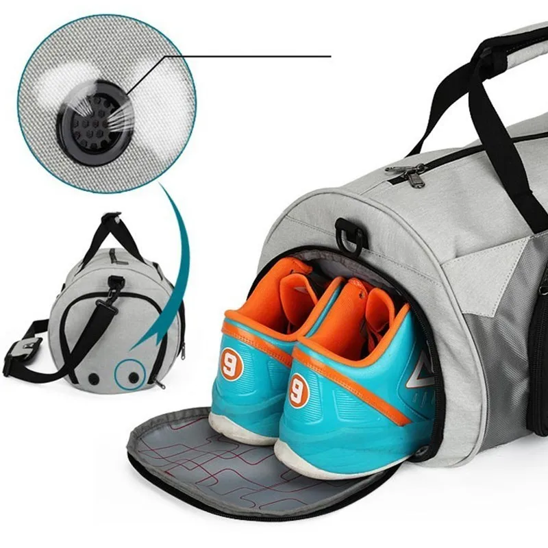 Outdoor Waterproof Men Gym Bags Dry And Wet Separation Large Capacity Cylinder Sports Bag Shoulder Yoga Travel Handbag | Спорт и