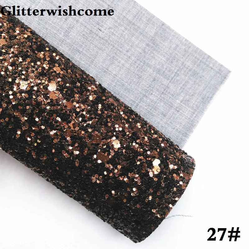 Glitterwishcome 21X29 см A4 Размер синтетическая кожа, плотная блестящая кожа ткань винил для бантов, GM021A - Цвет: 27