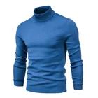 Водолазка мужская с высоким воротником, плотный Повседневный свитер с высоким воротником, однотонный качественный теплый приталенный пуловер, 2020