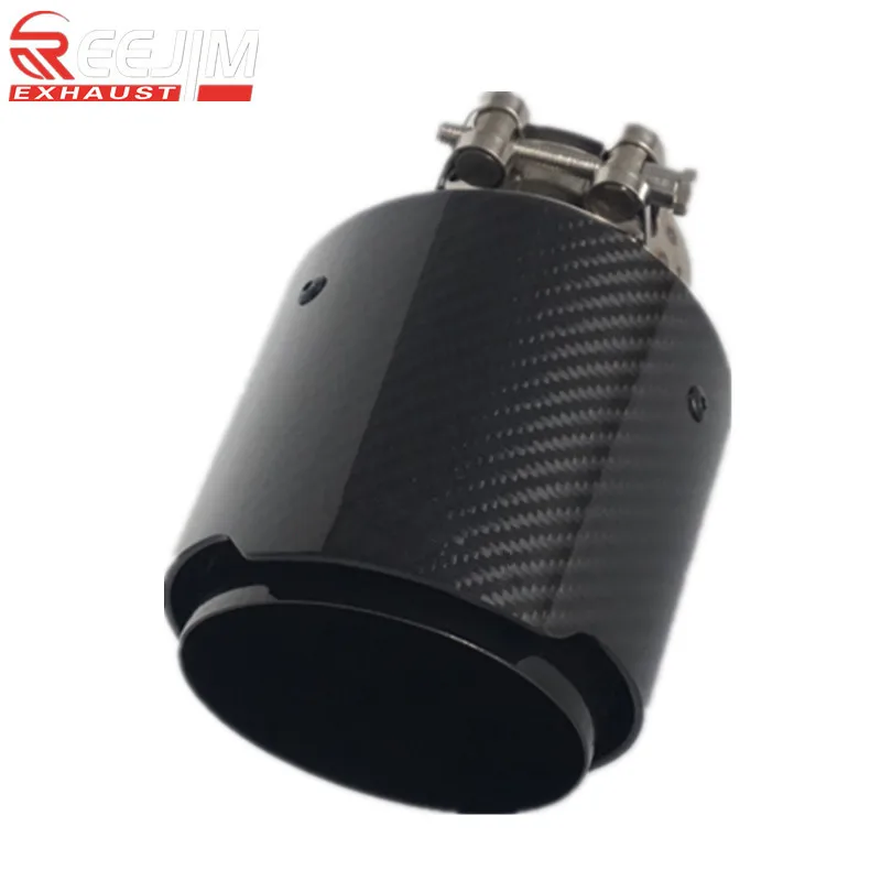 1 шт. Универсальный глянцевый черный глушитель выхлопной трубы из углеродного
