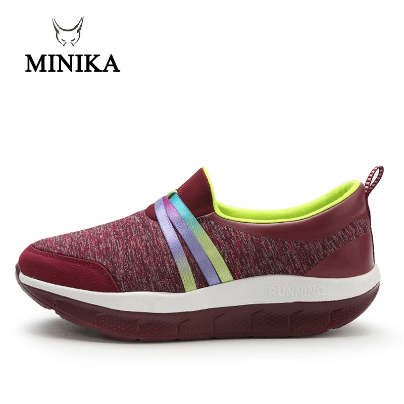 MINIKA/Обувь для похудения; женская летняя спортивная обувь без шнуровки; женская обувь на платформе-танкетке для фитнеса; женская обувь для похудения