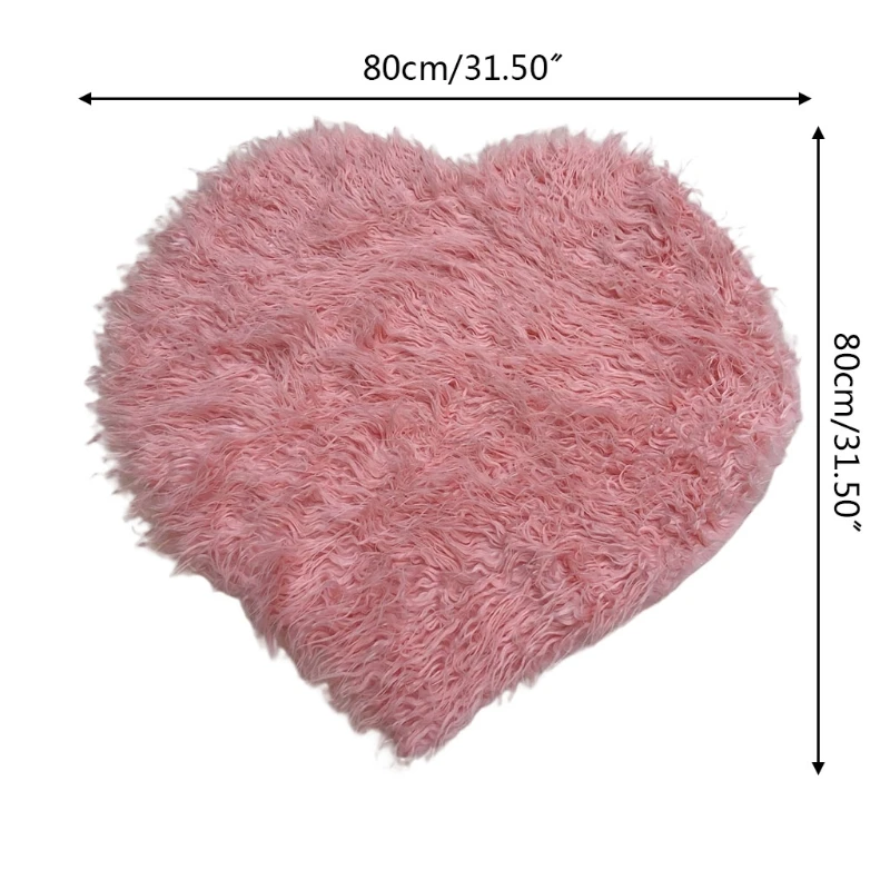 

Heart Blanket Newborn Baby Soft Faux Fur Photograph Prop Blanket Infant Background Photo Prop Basket Stuffer Filler