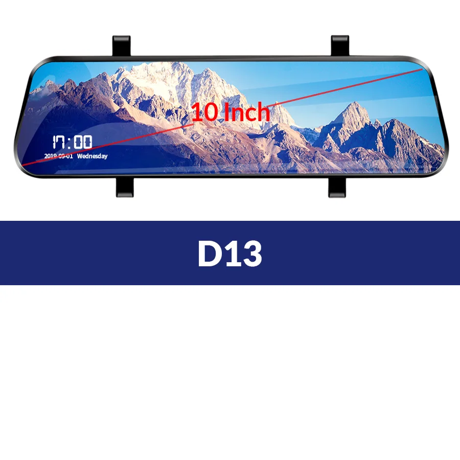 D13 E-ACE Car Dvr ADAS 4G 10" IPS mirror Dash cam Video Recorder Full HD 1920x1080 Dual Lens Rear View Mirror Android GPS Car Camera - Название цвета: D13