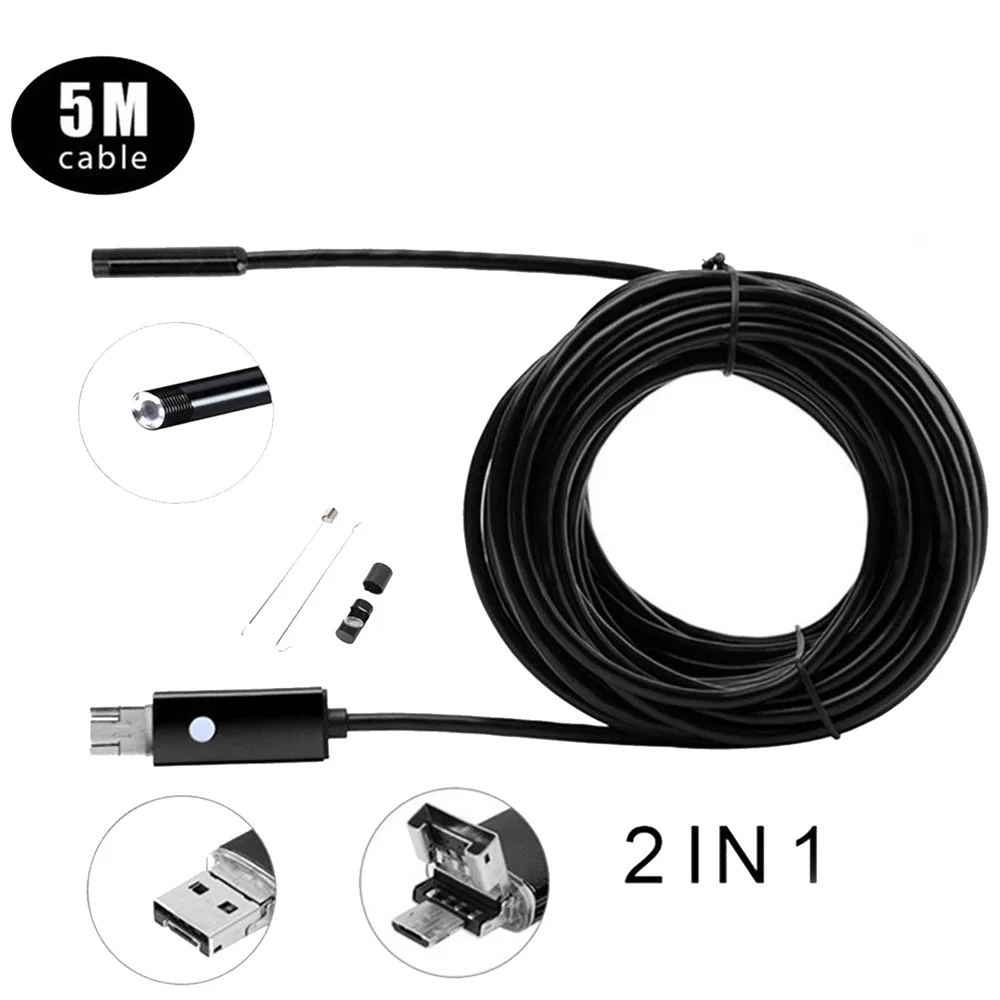 7 мм эндоскоп камера Гибкая IP67 водонепроницаемый микро USB инспекционный бороскоп