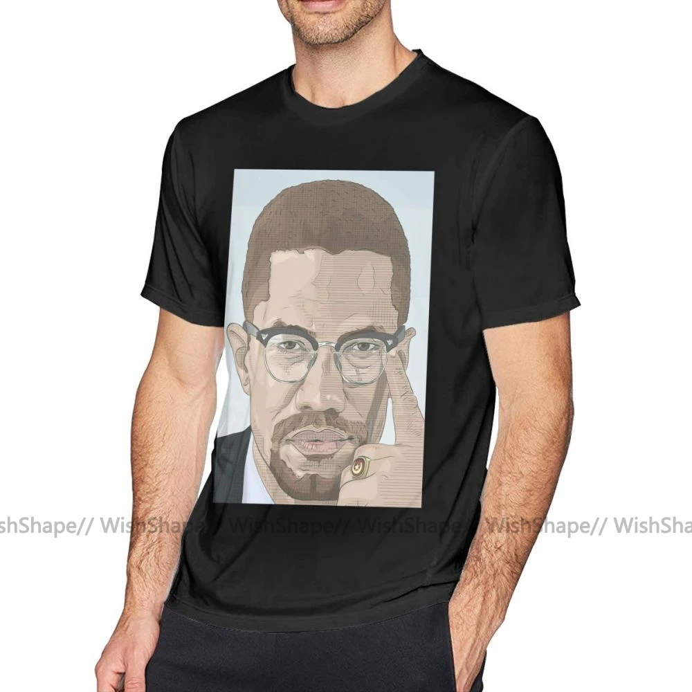 Футболка Джорджа Майкла футболка Малькольма X 100 хлопок Мужская размера плюс