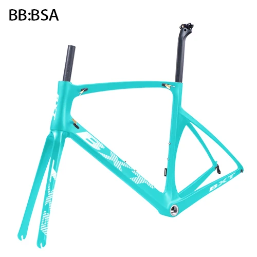 bxt full green BXT дороги углерода Велосипеды рама углеродного 700c Bicicleta углерода велосипед Рама V-тормоза дорожный велосипед набор Рам 49/52/54/56 см - Цвет: bxt full green