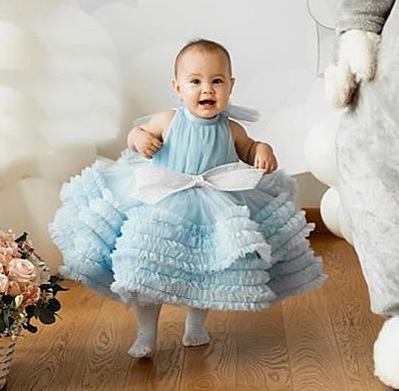 

Baby Party Dresses for Girls Birthday Lovely Tutu Dress With Bow Toddler Girl Princess Clothes Photography Props