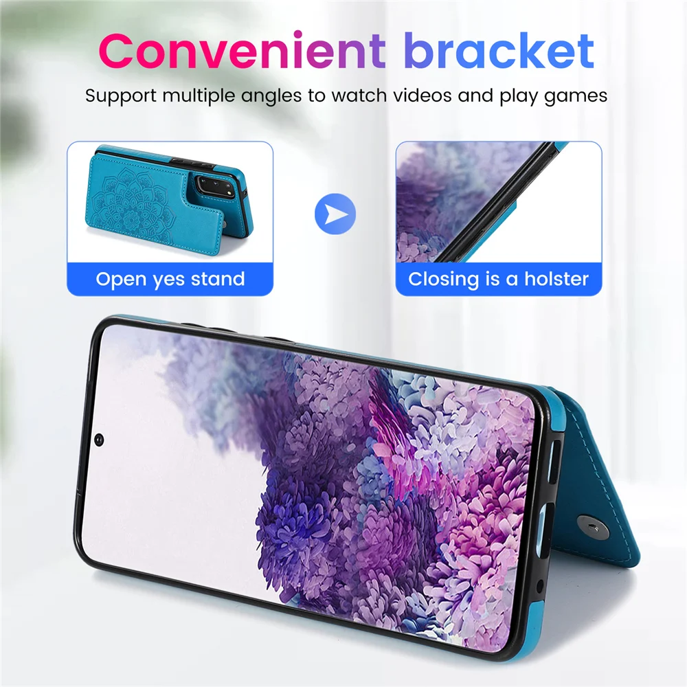 Кожаный чехол для Samsung Galaxy S21 S20 FE S10 S9 S8 Note 8 9 10 20 Ultra Plus S7edge Магнитный слот карт