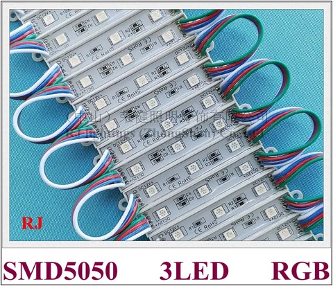 RGB светодиодный модуль 5050 светодиодный задний светильник светодиодный пиксельный модульный светильник SMD5050 DC12V 3 светодиодный IP65 CW / WW / R / Y / B/G/Цветная (RGB) Бесплатная доставка