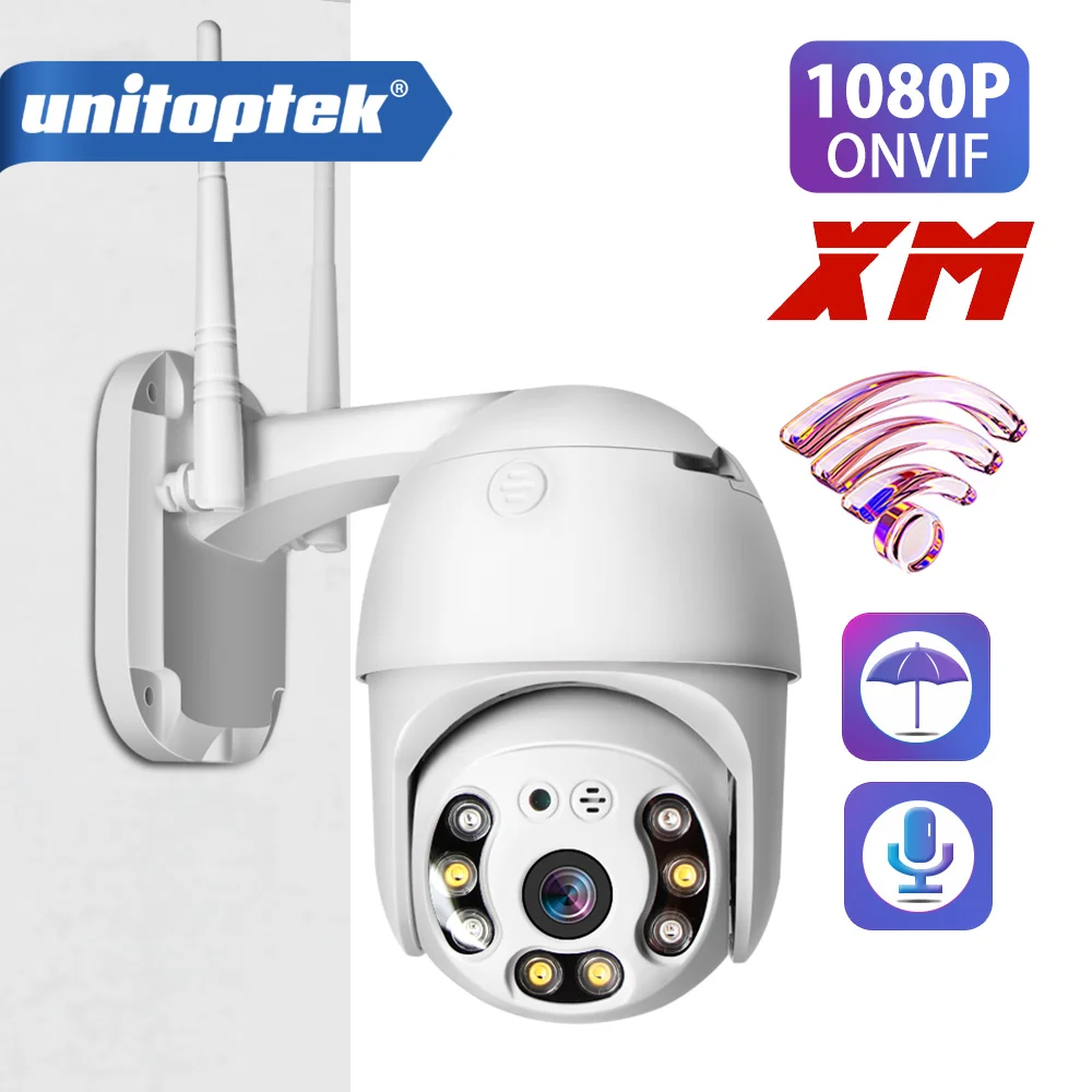 Беспроводной WI FI PTZ IP Камера на открытом воздухе 1080P гуманоид обнаружения купол