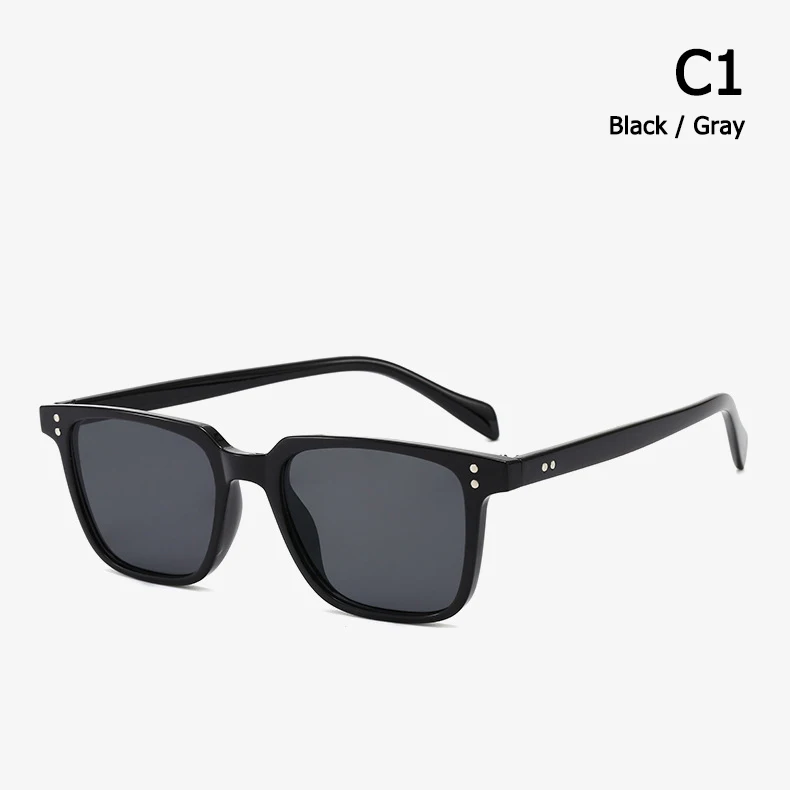 C1 Black Gray JackJad, модные крутые солнцезащитные очки NDG, прямоугольные солнцезащитные очки, унисекс, винтажные, с заклепками, фирменный дизайн, солнцезащитные очки Oculos De Sol 3246 - Цвет линз: C1 Black Gray