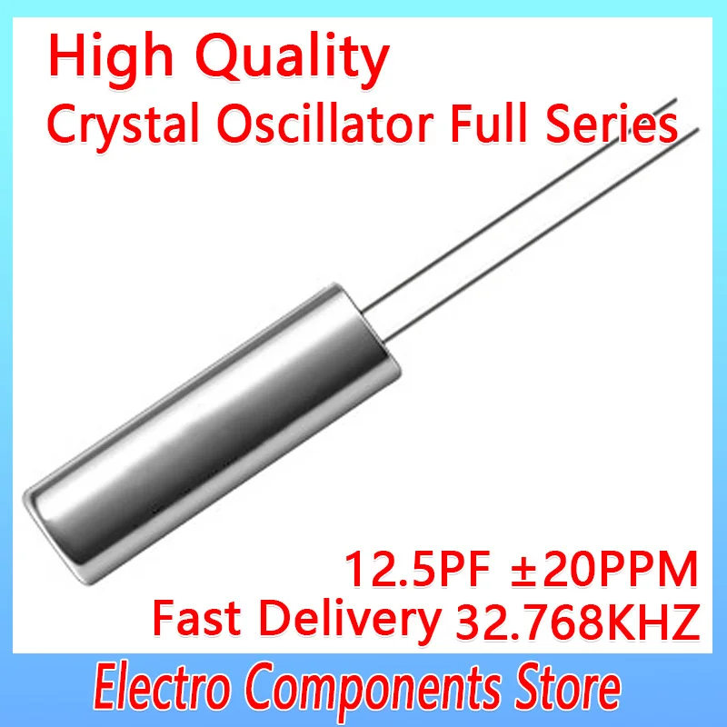 

10PCS/Lot 2Pin 3080 32.768KHz Oscillator Quartz Crystal 32.768 KHZ 32.768K 3*8mm Cylinder Quartz Resonator DIP-2 12.5PF ±20PPM