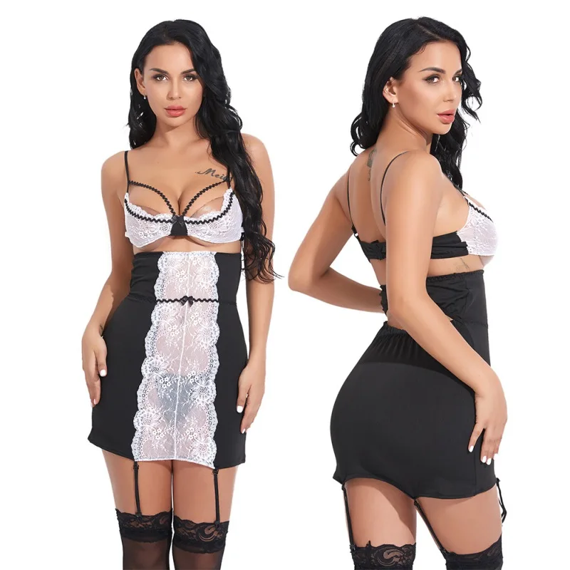 

Women Sexy Lace Floral Lingerie Suit Exotic Hot Bodysuits Nightwear Female Bandage Underwear G-String Babydoll Sleepwear