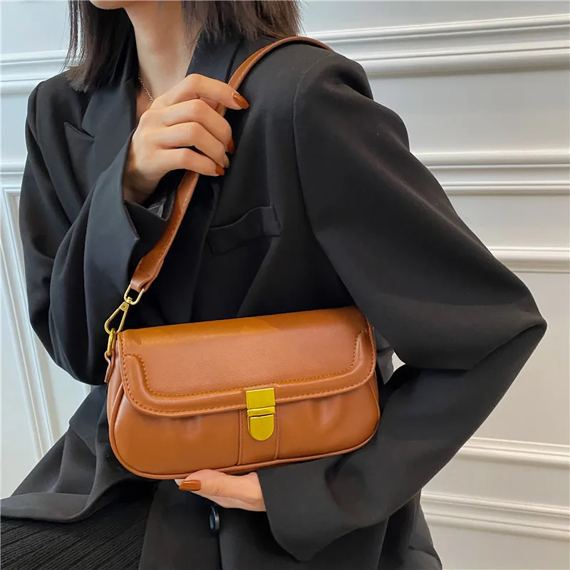 

Винтажная сумка через плечо из искусственной кожи для женщин, роскошная модная однотонная сумка через плечо, маленькие женские сумочки, 2022