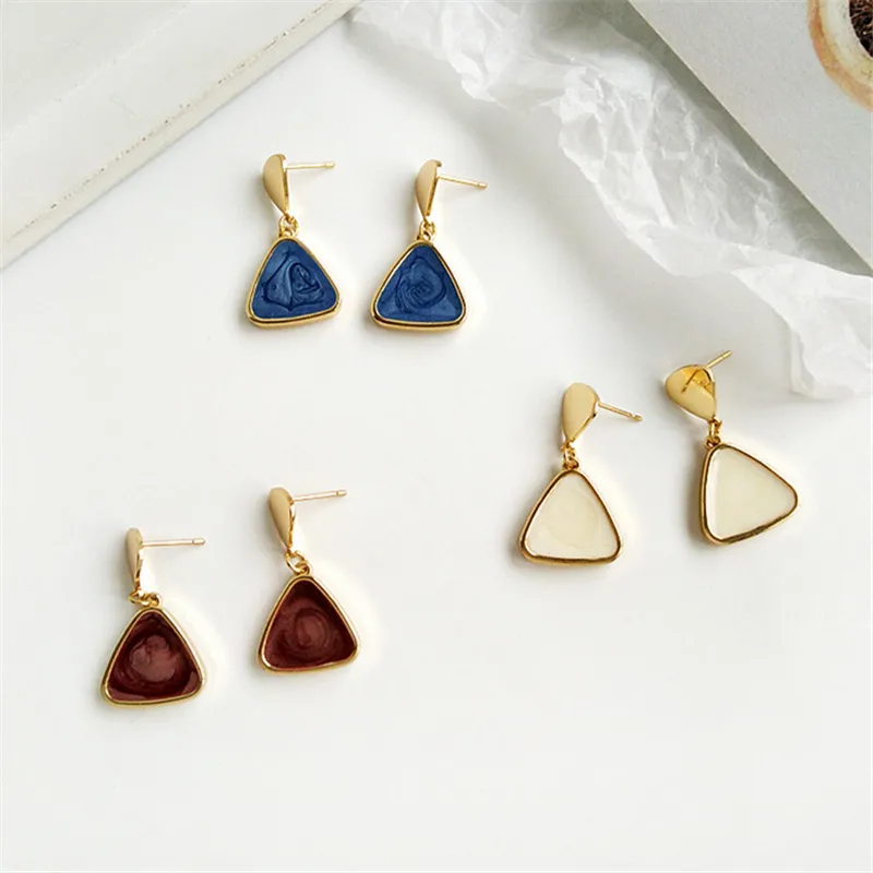 Женские металлические треугольные серьги изящные ювелирные изделия гвоздики