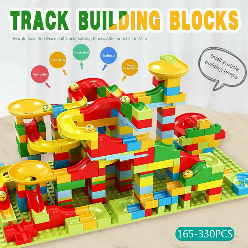 165 шт БЛОКИ мраморный гоночный лабиринт Шариковая дорожка строительные блоки