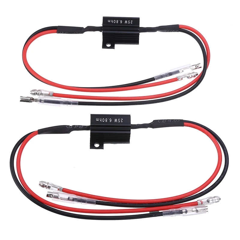 2PC Moto Resistance Power Resistor Load Decoding For LED Mini Turn Signal Flash No Flashing Repairing 25W 6.8Ohm |