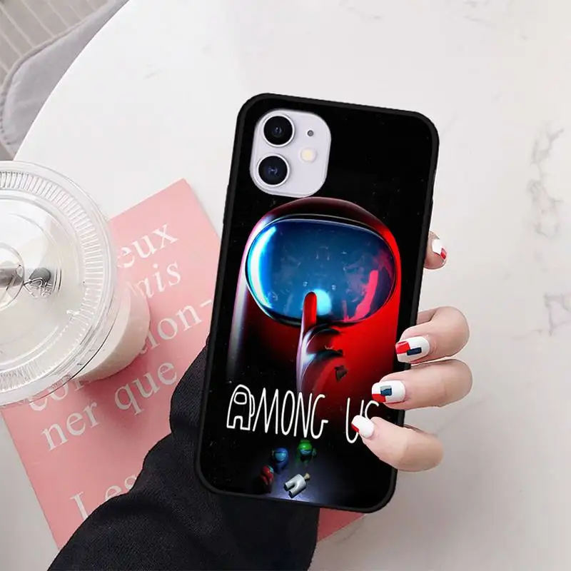 

Hot Game Among Us Phone Case Black TPU Soft For IPhone 12 11 PRO MAX X XS XR 6S 7 8 PLUS SE Cases Cover