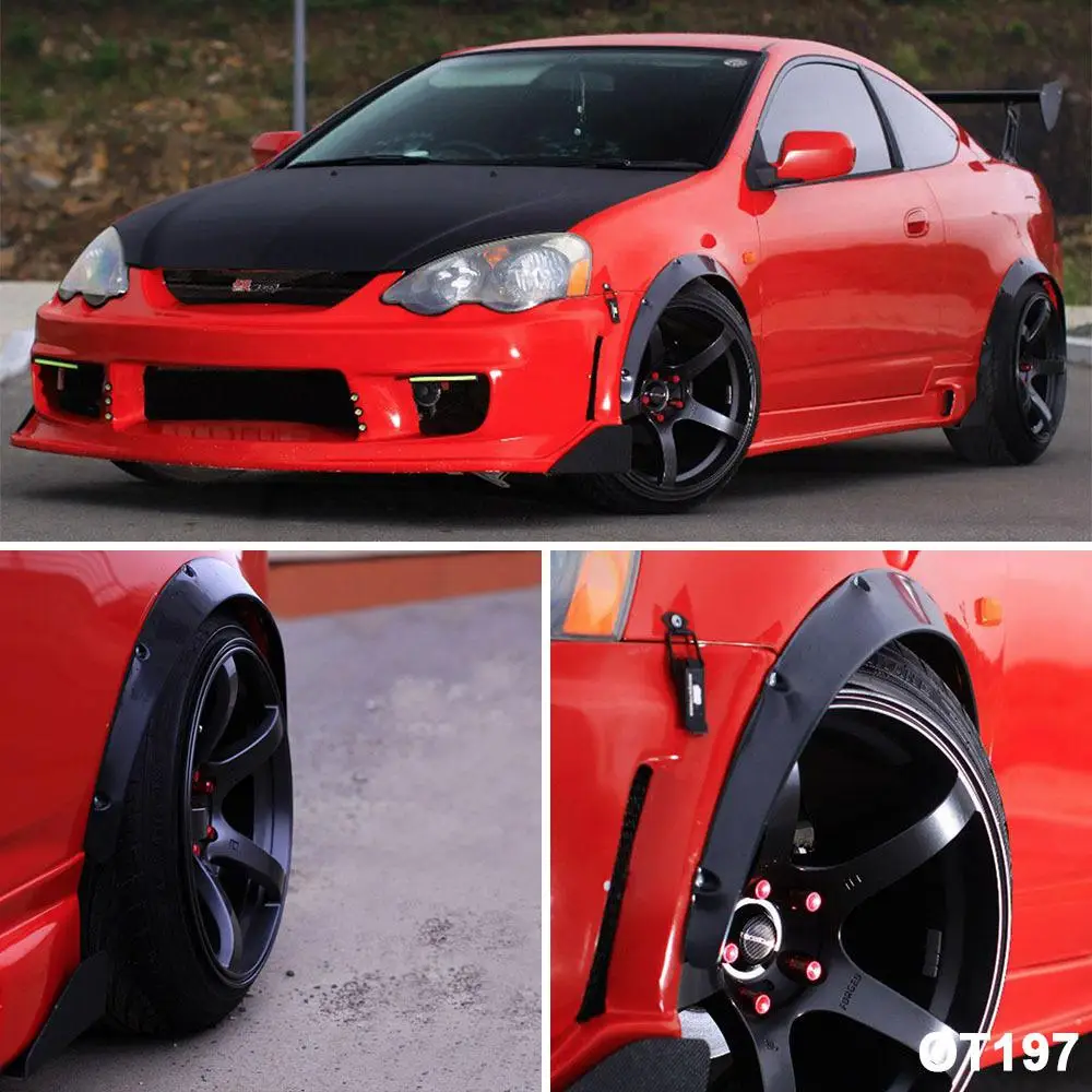 TWISTER.CK 4 шт. универсальные ПУ 90 мм крыла вспышки JDM над широким корпусом колеса