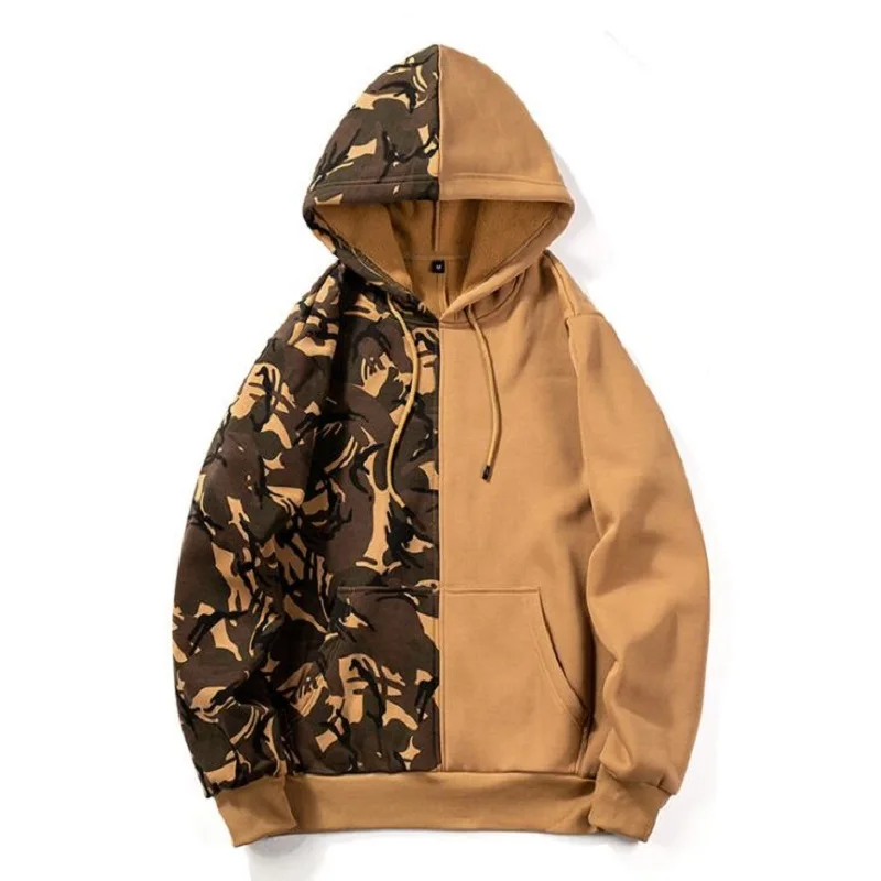 Худи мужское камуфляжное флисовое свитшот с длинным рукавом худи в стиле хип-хоп