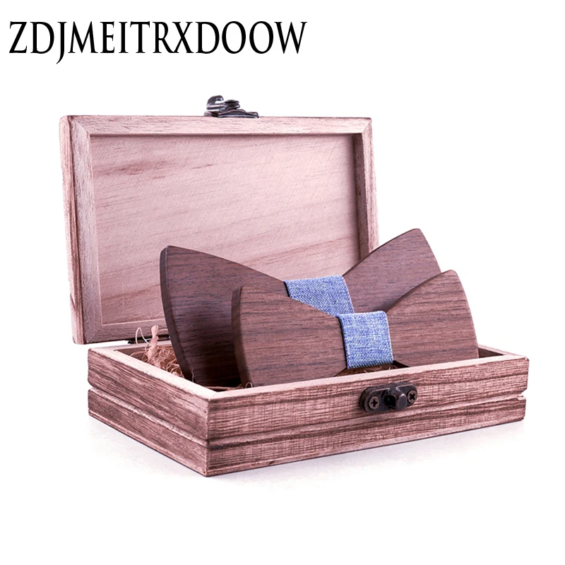 Набор деревянных бабочек для родителей и детей жаккардовая фигурная ткань