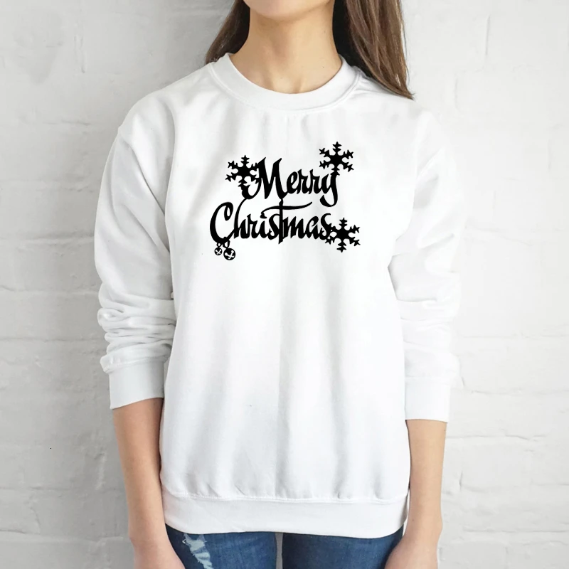 

Merry Christmas snow graphic fashion holiday gift party hipster young street style warmer sweatshirts cute 90s young tops K643