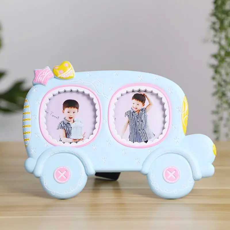 

Baby Cartoon Car Shape Photo Frame Infant Year Old Growth Picture Holder Decor