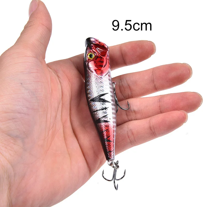 

1pcs 9.5cm 12g Hard Popper Fishing Lure Crank Bait Hooks Bass Crankbait Tackle