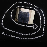 fashion rhinestone heart shaped waist chain shiny crystal navel chain jewelry womens best selling body jewelry belt accessories