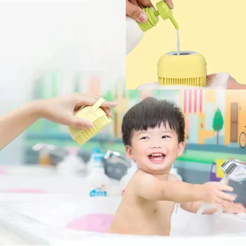 

Bath Brush Silicone Cleaning Soft Brush Baby Body Scrubber Cleaning Brush Protect Skin Massage Shampoo Brush Bathroom Tools