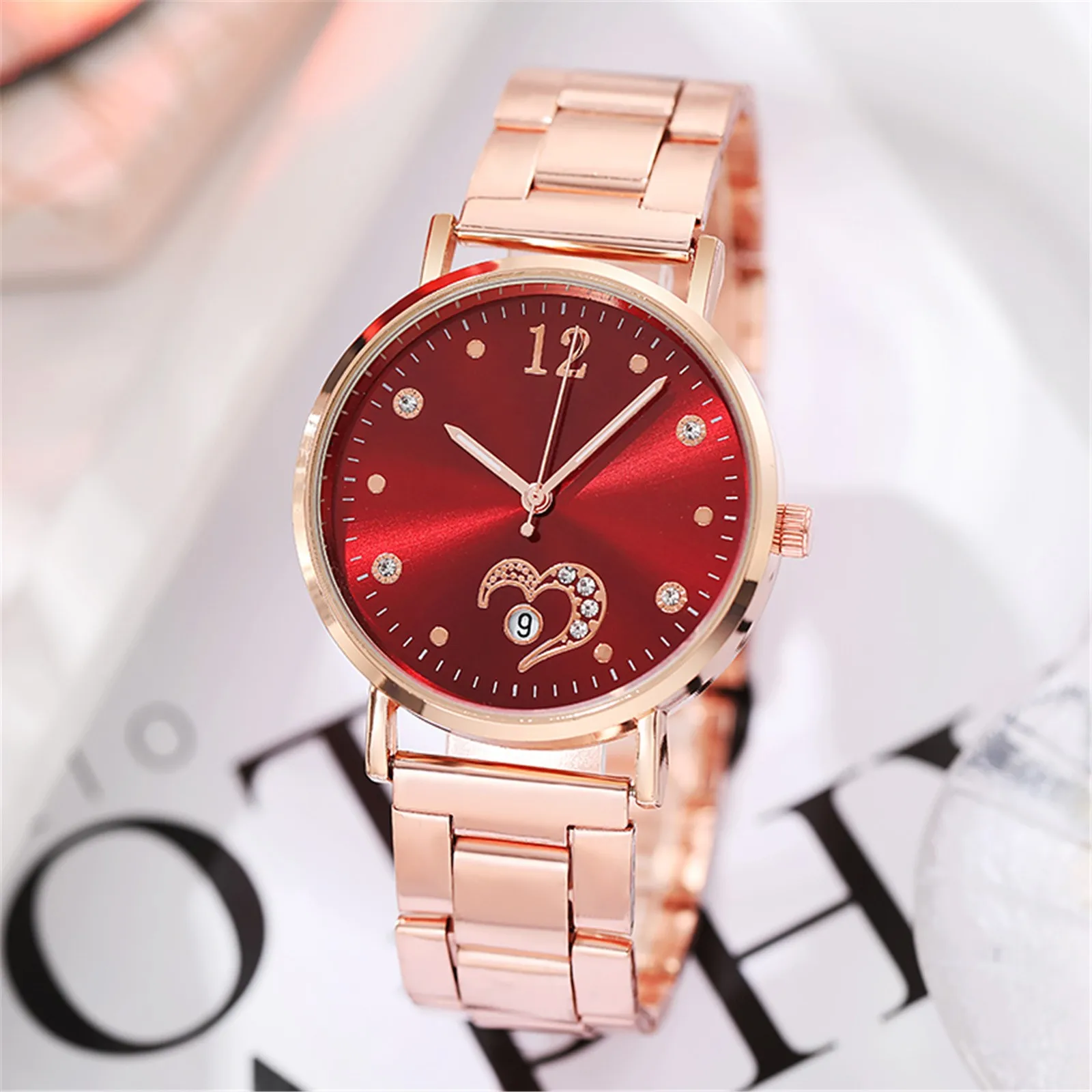 

2021 Women Fashion Business Watch Luxury Diamond-studded Crystal Dial Watches Quartz Luminous Steel Band Glass Relogio Feminio