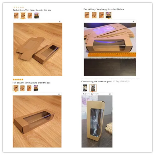 10 шт. коробка для пирожных из крафт бумаги с прозрачным окном упаковочная