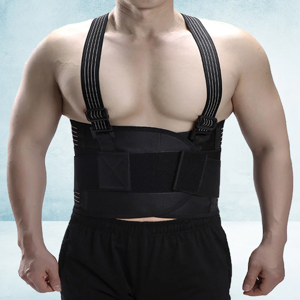 

Braces Support Belt Elastic Back Waist Protective Belts Strap for Fitness Mountaineering (Black Size)