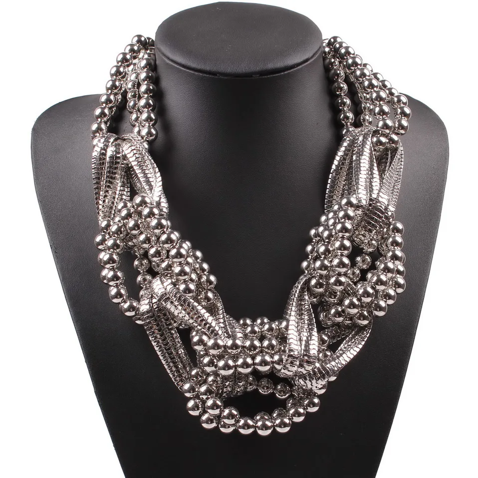 2017 Fashionable New Design Brand Statement Necklace Alloy Chain Bead Chunky Big Pendant For Women Jewelry Wholesale|pendant gift|pendant necklace