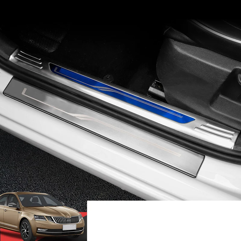 Lsrtw2017 прокладка порога автомобиля для Skoda Octavia a7 аксессуары для интерьера молдинги
