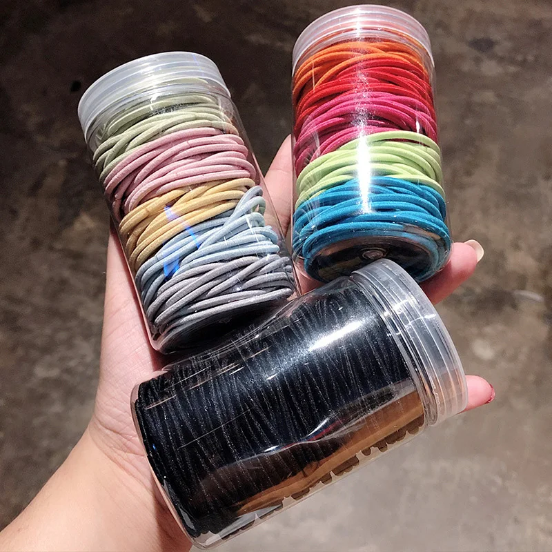 Женские резинки для волос разноцветные фиксации хвостиков 50/100 шт./компл. модные