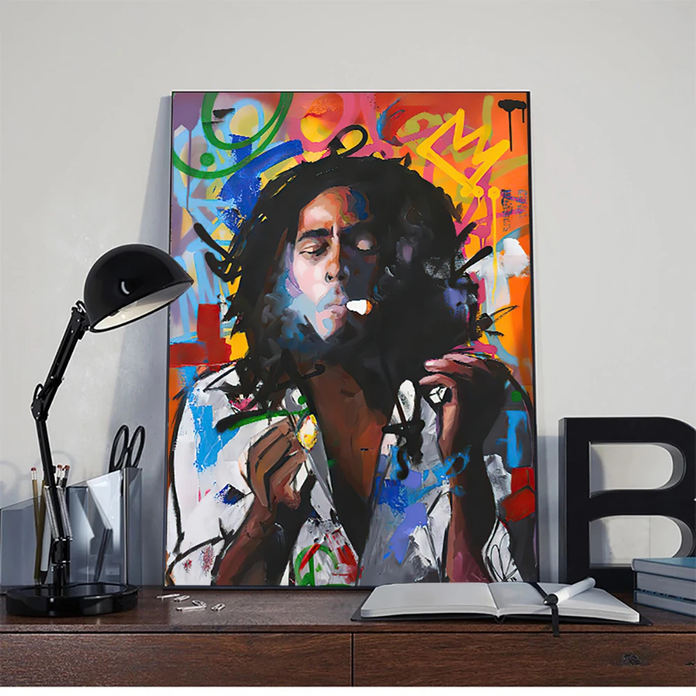 

Abstract Portrait Bob Marley Wall Art Canvas Painting Posters Print Picture Cuadros for Living Room Home Decor